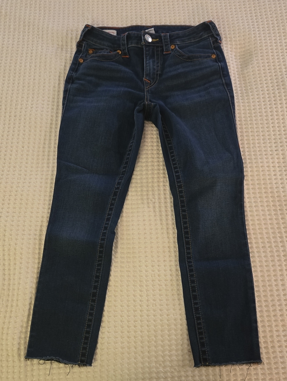 True Religion Dark Blue Cropped Ankle Jeans